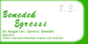 benedek egressi business card